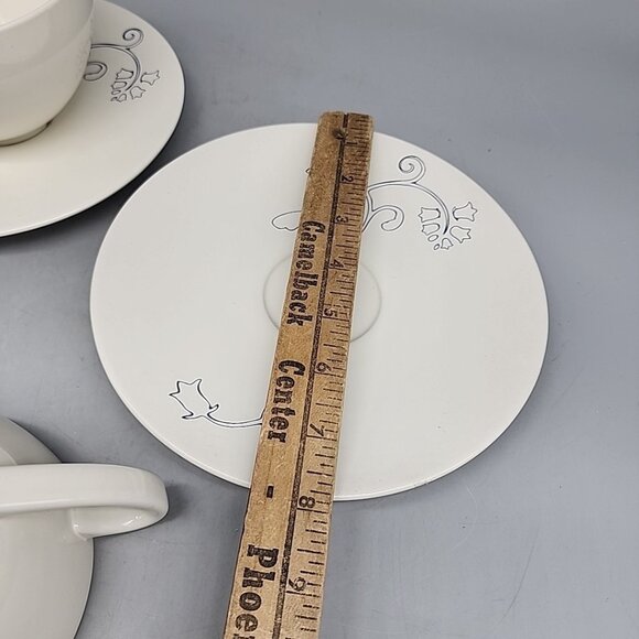 IKEA Odmjuk 2 Cup & Saucers Set Ivory Blue Floral Design 10866 Oversized - Picture 5 of 7